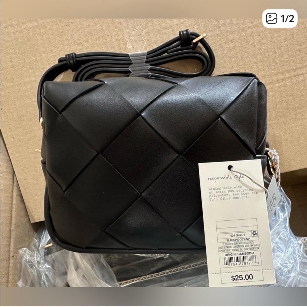 A new day Black Quilted Crossbody Bag
